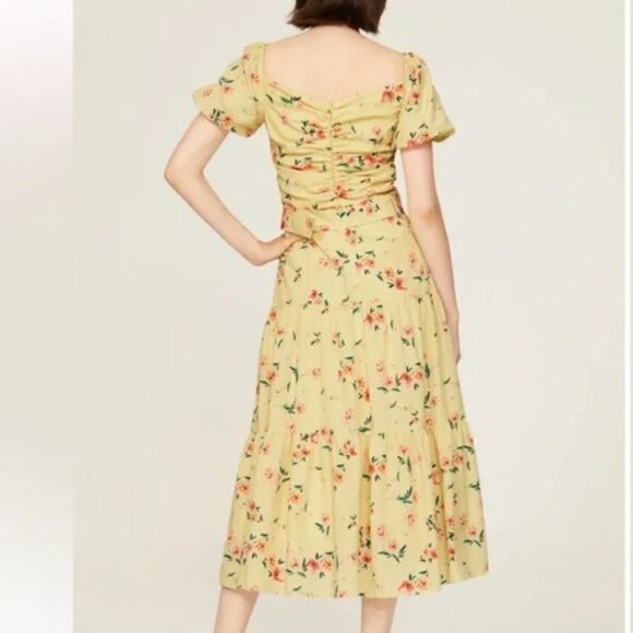 Paloma Blue Evie Yellow Floral Off-Shoulder Dress, size Medium - Picture 4 of 7